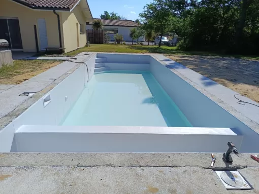 Rénovation de piscine béton à Azur, Capbreton, Indigo Piscines