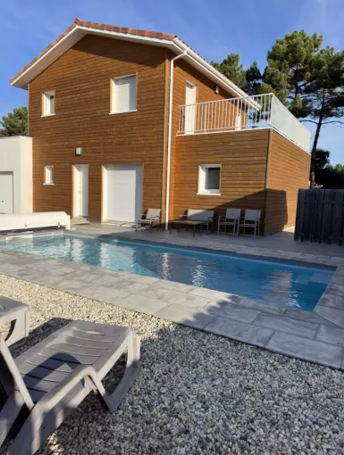 Réalisation d'une piscine béton à Soustons , Capbreton, Indigo Piscines