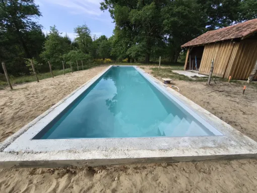 Réalisation d'un couloir de nage à Messanges, Capbreton, Indigo Piscines