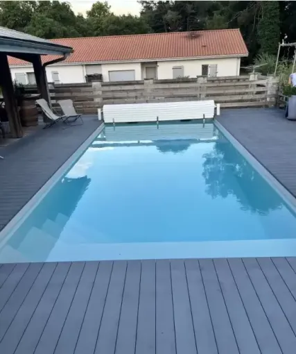 Piscine coque Bahamas à Saubion, Capbreton, Indigo Piscines