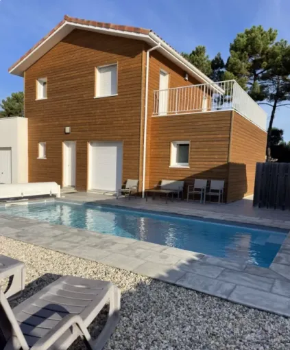 Réalisation d'une piscine béton à Soustons , Capbreton, Indigo Piscines