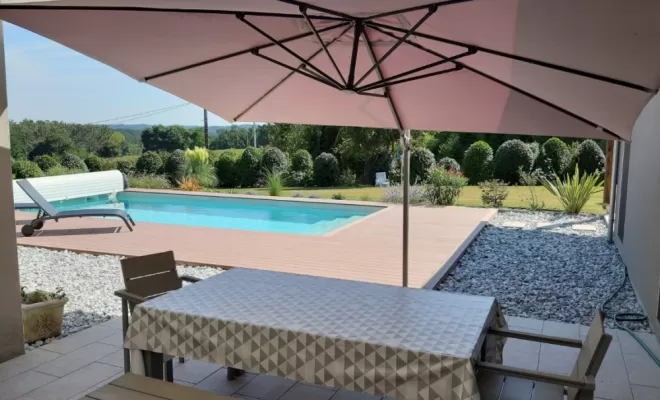 Zoom sur le modèle Rhodes à Bénesse-Maremne , Capbreton, Indigo Piscines