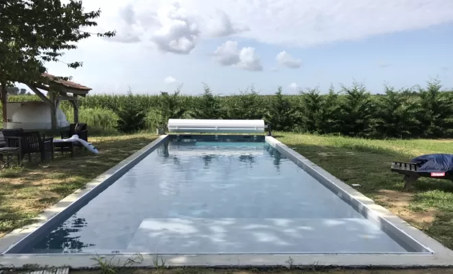 Réalisation d'une piscine béton 12x4m à Angresse, Capbreton, Indigo Piscines